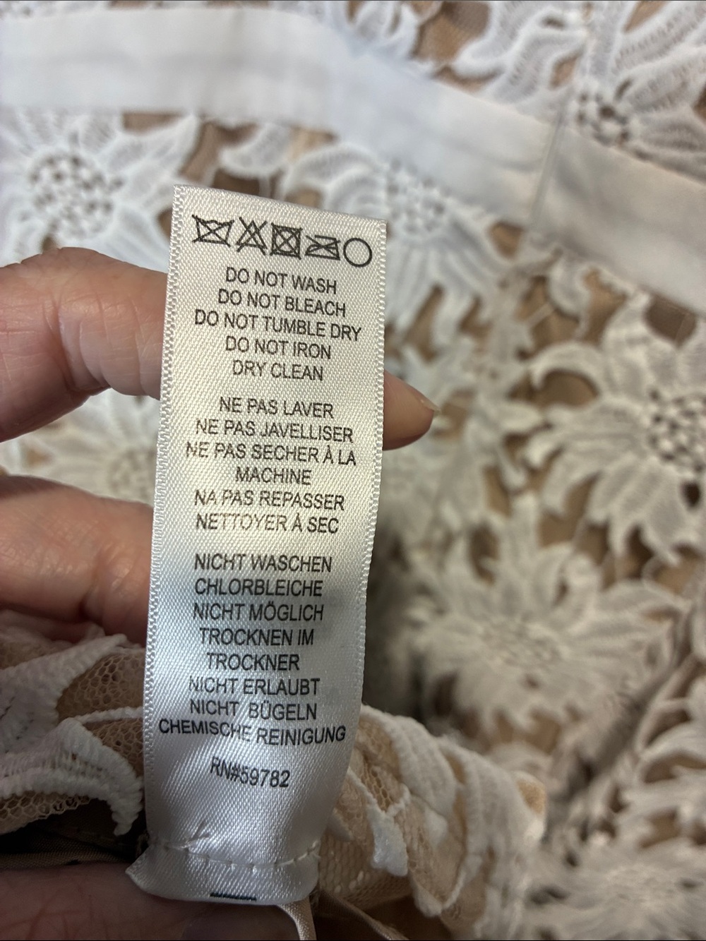 Adrianna Papell Ivory Lace Nude Illusion Fit & Flare Cocktail Dress 12 - Picture 9 of 9